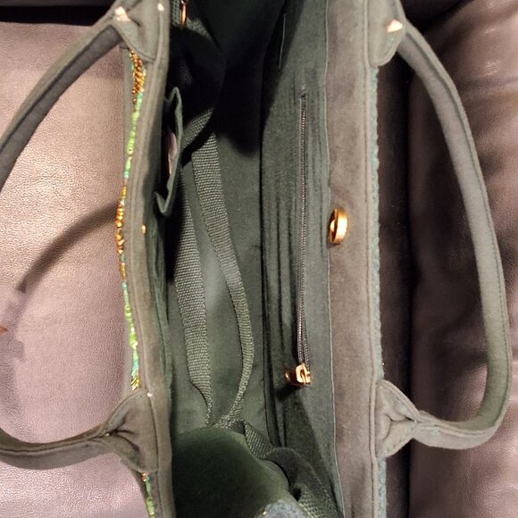 America and Beyond Evil Eye Green Sequined Tote with Detachable Strap NWT - Picture 3 of 9
